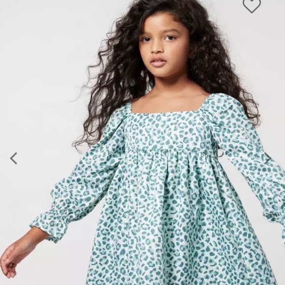 NWOT Janie and Jack Girls Blue Leopard Print Dress Size 4 - Picture 1 of 10